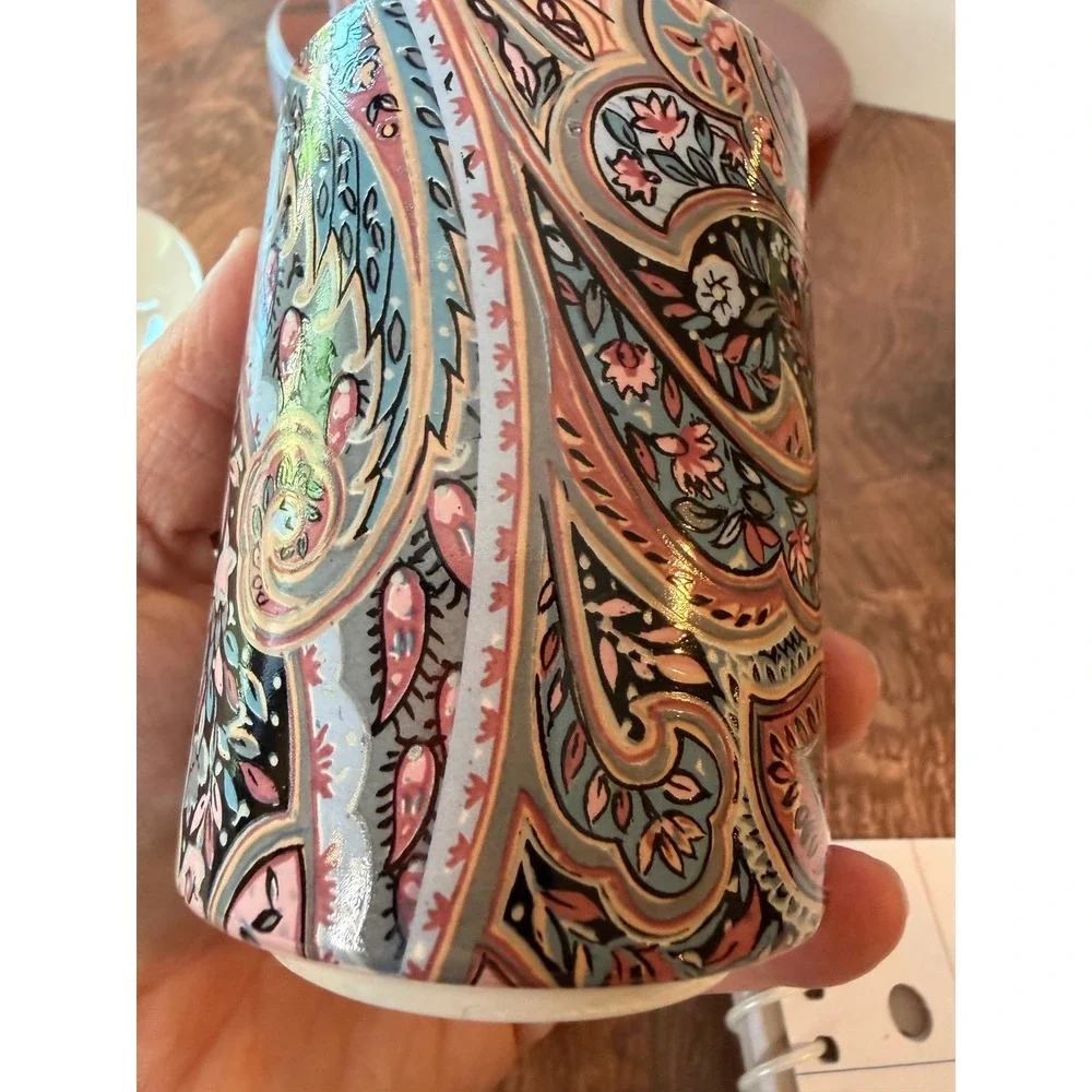 Vintage 1970s Made in Japan Paisley Ceramic Bathroom Vanity Set
